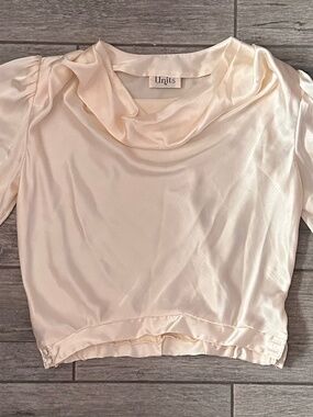 Vintage UNITS Satin Cowl Neck Blouse